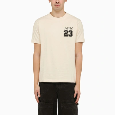 Shop Off-white Beige Slim T-shirt With Logo 23