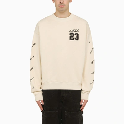 Shop Off-white Beige Skate Crewneck Sweatshirt With Logo 23 In Black