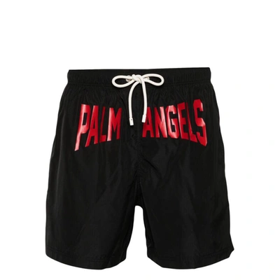 Shop Palm Angels Beachwears In Black/red