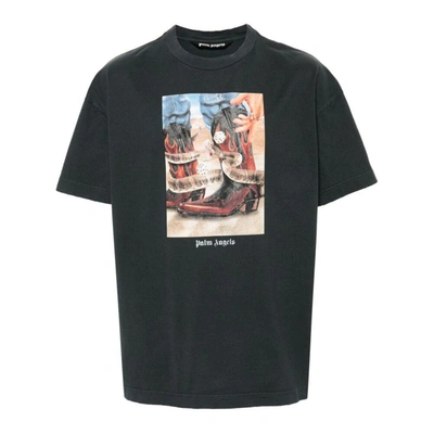 Shop Palm Angels T-shirts In Grey
