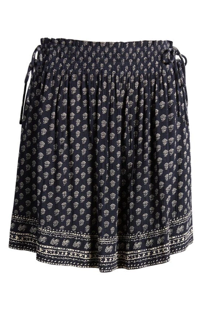 Shop Faherty Emery Smocked Waist Skirt In Lotus Floral Print