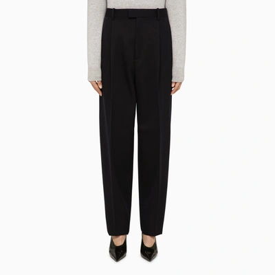 Shop Bottega Veneta | Black Wool Wide Trousers In Blue