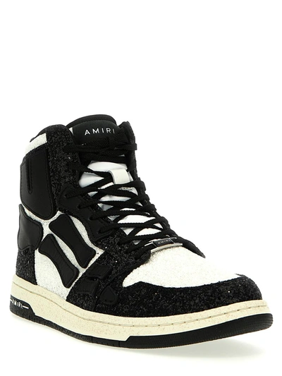 Shop Amiri 'glittered Skel' Sneakers In Black