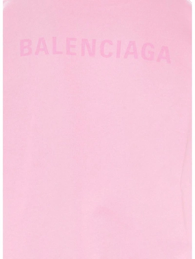Shop Balenciaga Tone On Tone Logo Hoodie In Pink