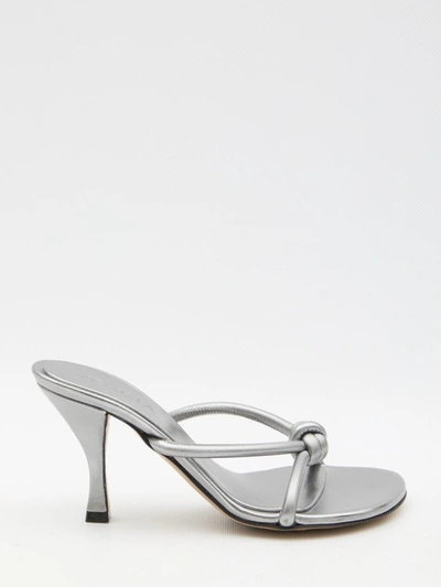 Shop Bottega Veneta Blink Sandals In Silver