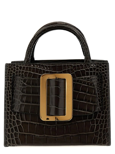 Shop Boyy 'bobby 23 Croc-embossed' Handbag In Black