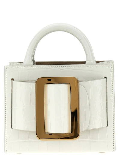 Shop Boyy 'bobby 18 Croc-embossed' Handbag In White