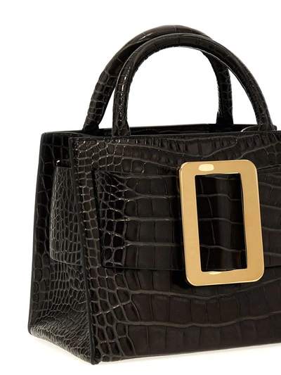 Shop Boyy 'bobby 23 Croc-embossed' Handbag In Black