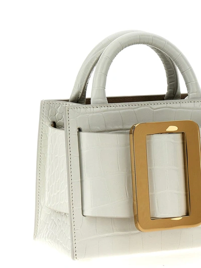 Shop Boyy 'bobby 18 Croc-embossed' Handbag In White