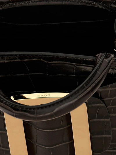 Shop Boyy 'bobby 18 Croc-embossed' Handbag In Black