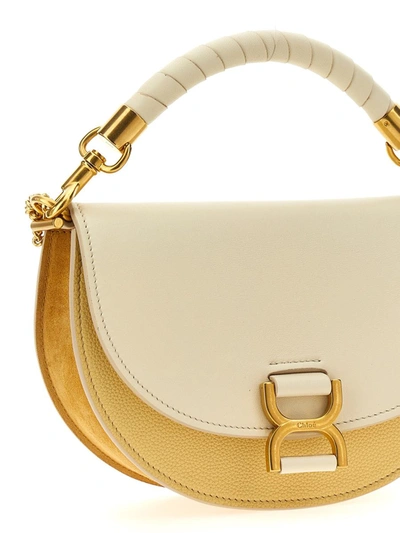 Shop Chloé 'marcie' Handbag In Beige