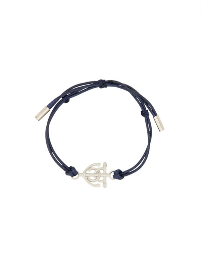 Shop Dolce & Gabbana "navy" Lanyard Bracelet In Blue
