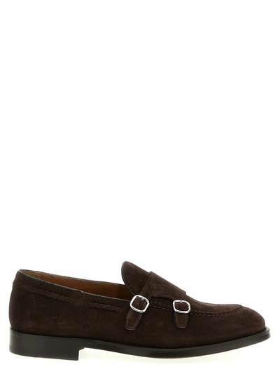Shop Doucal's Suede Derby Straps In Brown