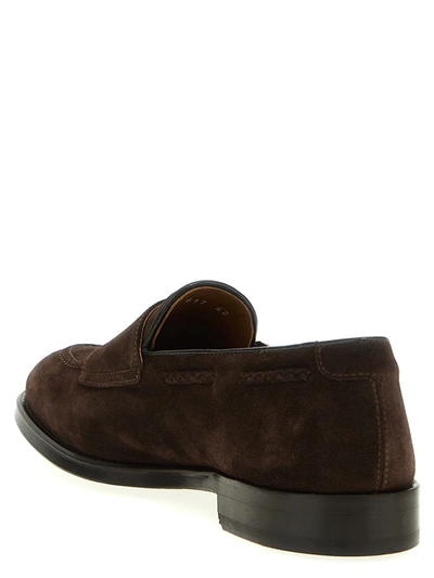 Shop Doucal's Suede Derby Straps In Brown