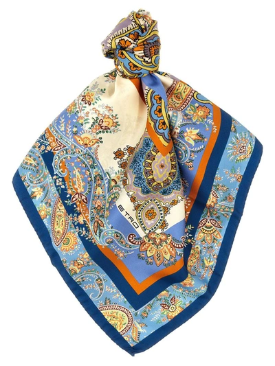 Shop Etro Printed Silk Scarf In Multicolor