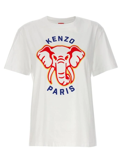 Shop Kenzo ' Elephant' T-shirt In White
