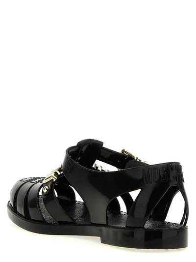 Shop Moschino Jelly Sandals In Black