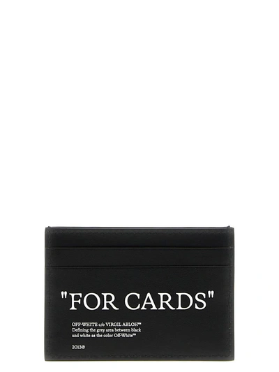 Off-white Quote Bookish Printed Leather Cardholder In White/black