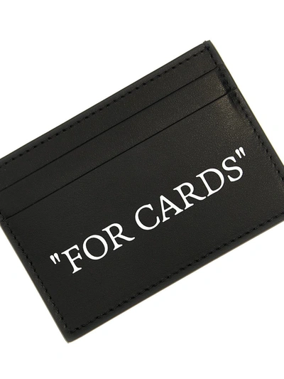 Off-white Quote Bookish Printed Leather Cardholder In White/black