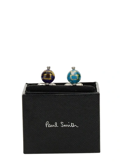 Shop Paul Smith "globe" Cufflinks In Multicolour