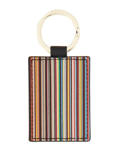 Shop Paul Smith "signature Stripe" Key Holder In Multicolour