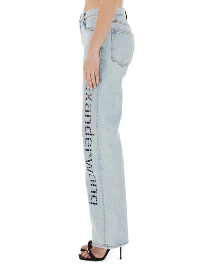 Shop Alexander Wang T T By Alexander Wang Ez Logo Jeans And Cut-out In Denim