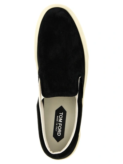 Shop Tom Ford 'jude' Slip On Sneakers In White/black