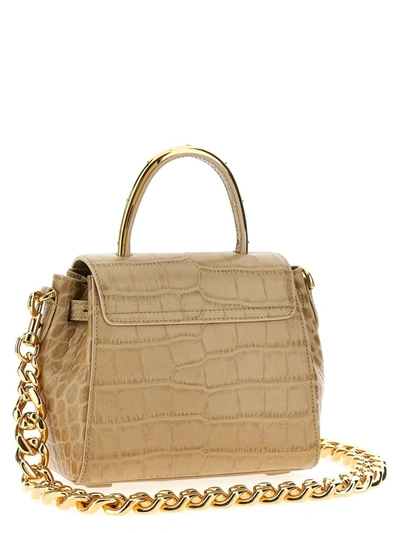 Shop Versace 'la Medusa' Small Handbag In Beige