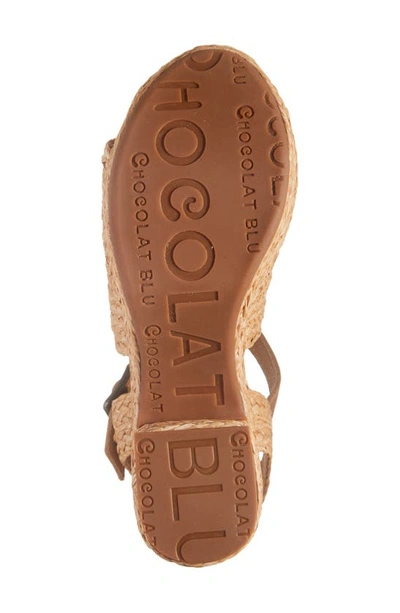 Chocolat Blu Gali Espadrille Platform Sandal In Toast Raffia