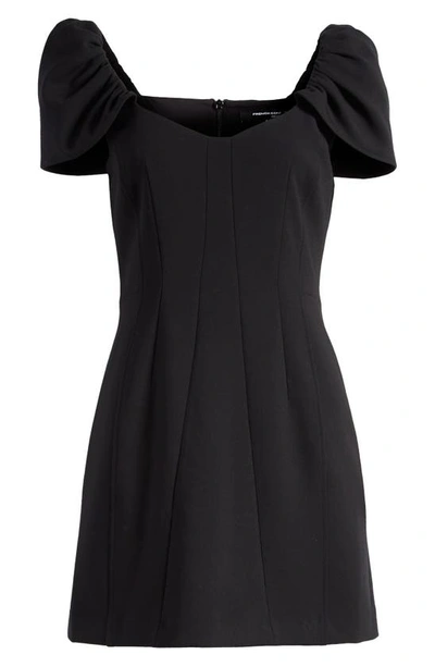 French Connection Whisper Flutter Sleeve Minidress In Blackout
