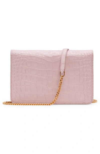 Shop Tom Ford Small Whitney Croc Embossed Leather Shoulder Bag In 1p043 Pastel Pink