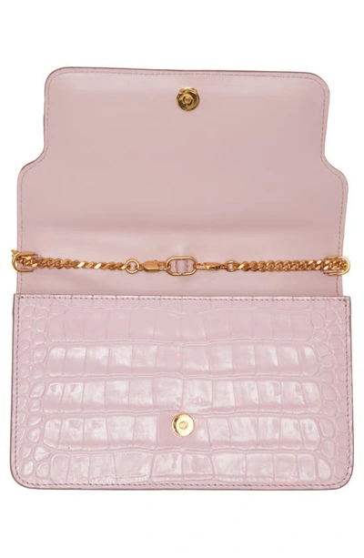 Shop Tom Ford Small Whitney Croc Embossed Leather Shoulder Bag In 1p043 Pastel Pink