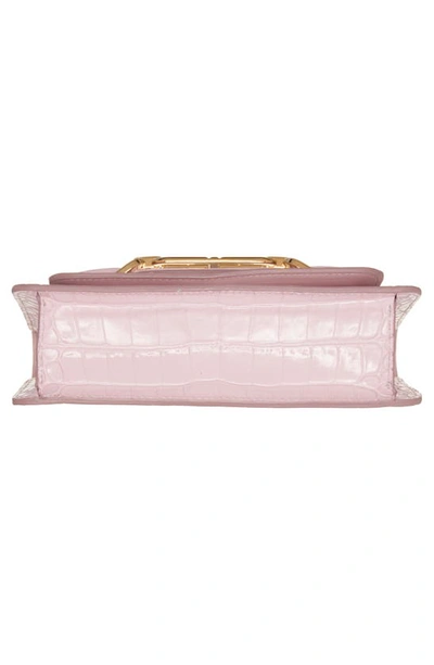 Shop Tom Ford Small Whitney Croc Embossed Leather Shoulder Bag In 1p043 Pastel Pink