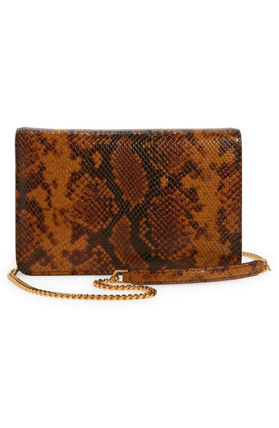 Shop Tom Ford Mini Whitney Snake Embossed Leather Shoulder Bag In Caramel