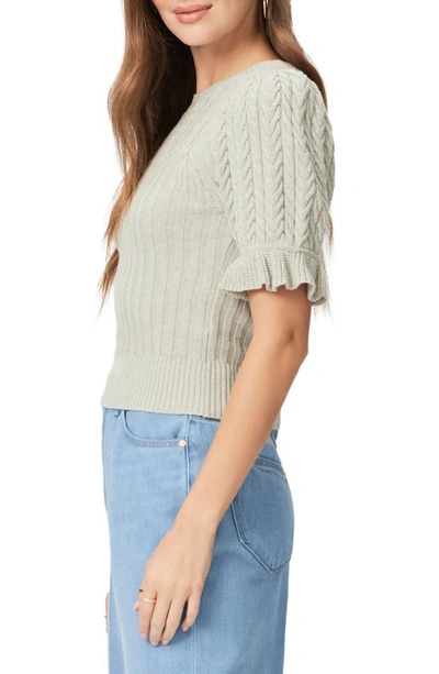 Shop Paige Ansa Puff Sleeve Sweater In Pale Sage