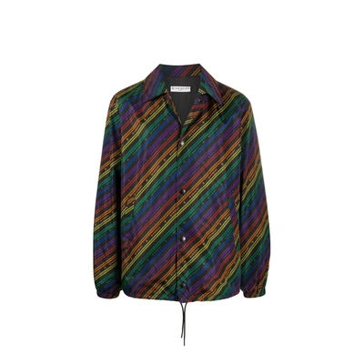 Shop Givenchy Rainbow Chain Nylon Jacket In Black