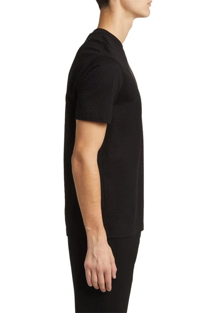 Shop Emporio Armani Honeycomb Textured T-shirt In Solid Black