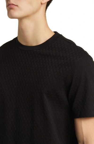 Shop Emporio Armani Honeycomb Textured T-shirt In Solid Black