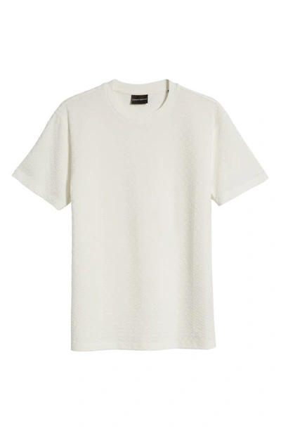 Shop Emporio Armani Basket Weave Jacquard T-shirt In Solid White
