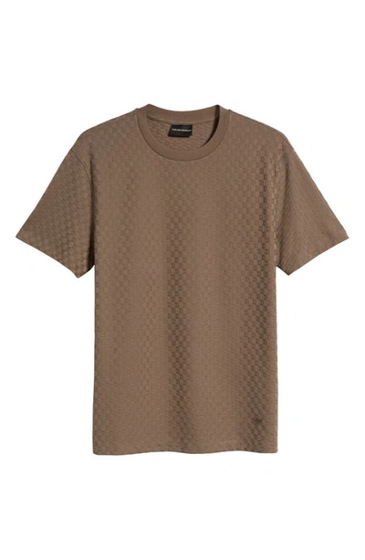 Shop Emporio Armani Basket Weave Jacquard T-shirt In Brown