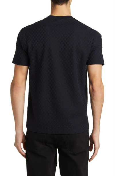 Shop Emporio Armani Basket Weave Jacquard T-shirt In Solid Black
