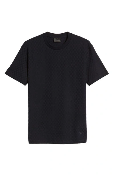 Shop Emporio Armani Basket Weave Jacquard T-shirt In Solid Black