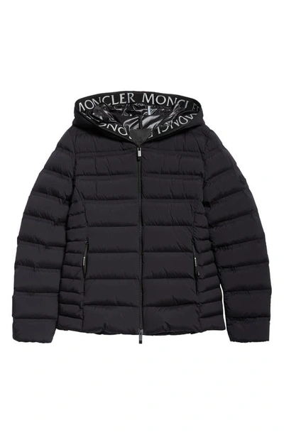 Shop Moncler Alete Hooded Down Puffer Jacket In Black