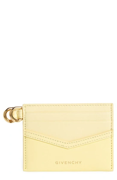 Shop Givenchy Voyou Leather Card Case In Soft Yellow