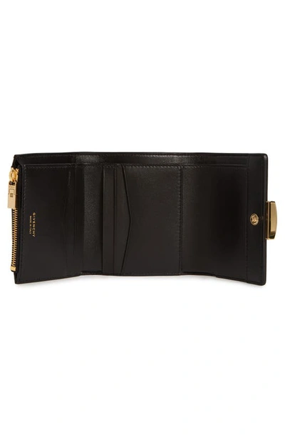 Shop Givenchy 4g Leather Trifold Wallet In Black