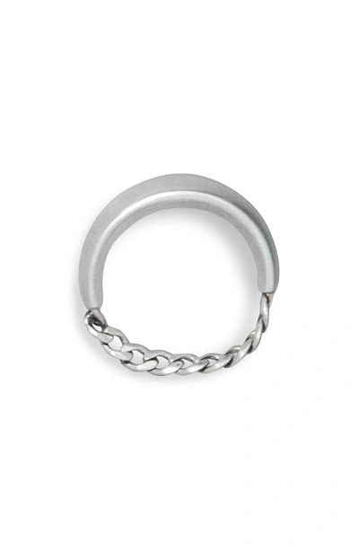 Shop Bottega Veneta Sterling Silver Chain Ring In 8117 Silver
