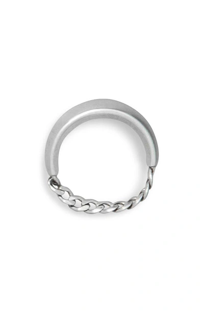 Bottega Veneta Sterling Silver Chain Ring In 8117 Silver