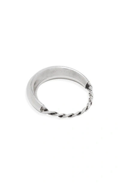 Shop Bottega Veneta Sterling Silver Chain Ring In 8117 Silver