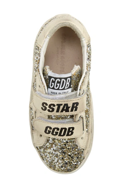 Shop Golden Goose Kids' Old School Glitter Sneaker In Platimnum/ Cream