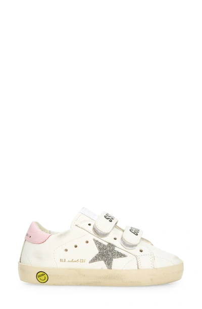 Shop Golden Goose Kids' Old School Sneaker In White/ Crystal/ Orchid Pink